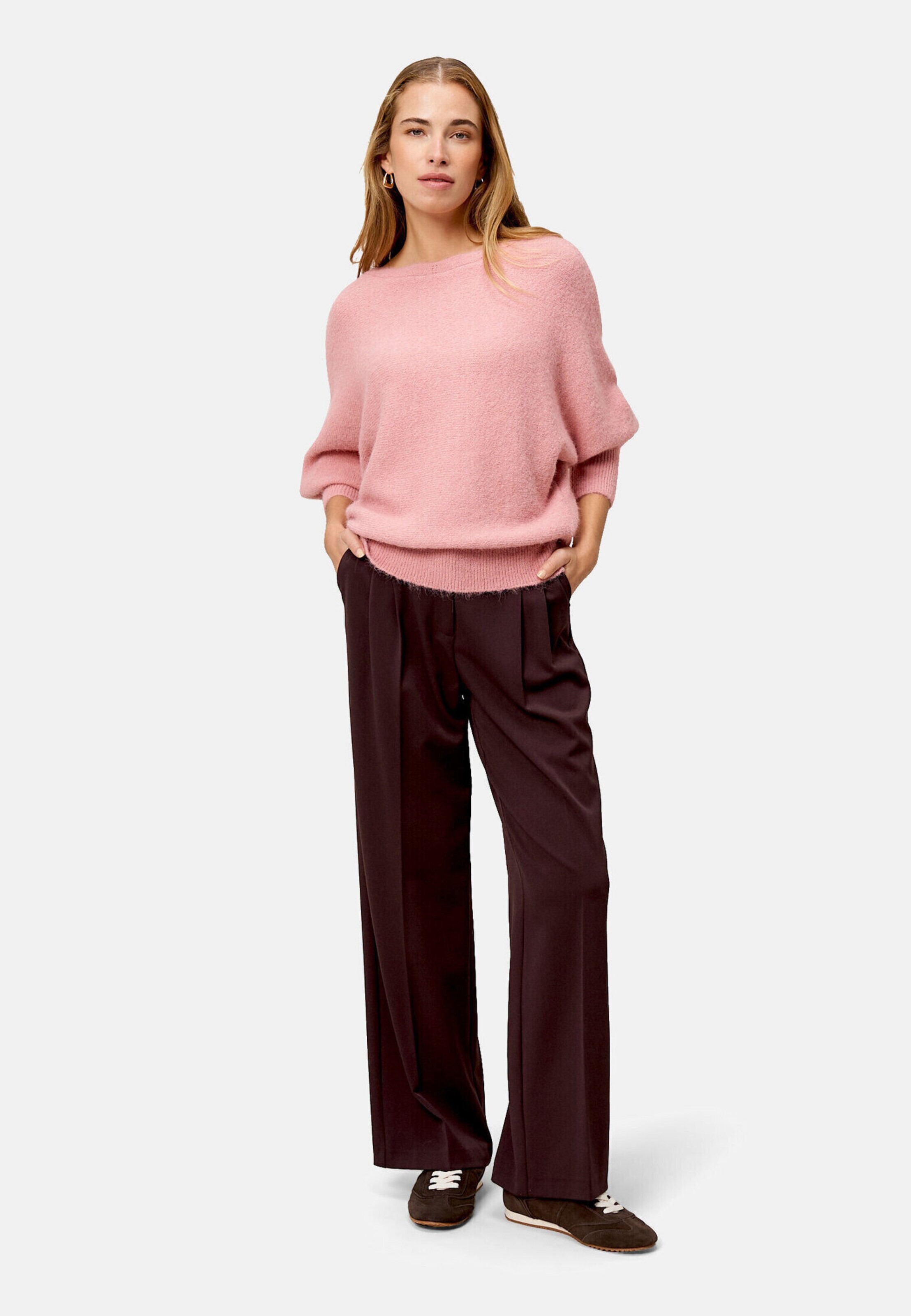 zero Strickpullover mit U-Boot Ausschnitt in Pink