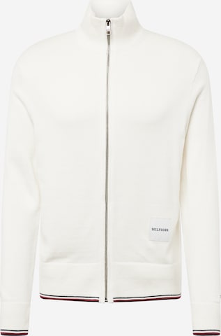 TOMMY HILFIGER Knit Cardigan in White: front