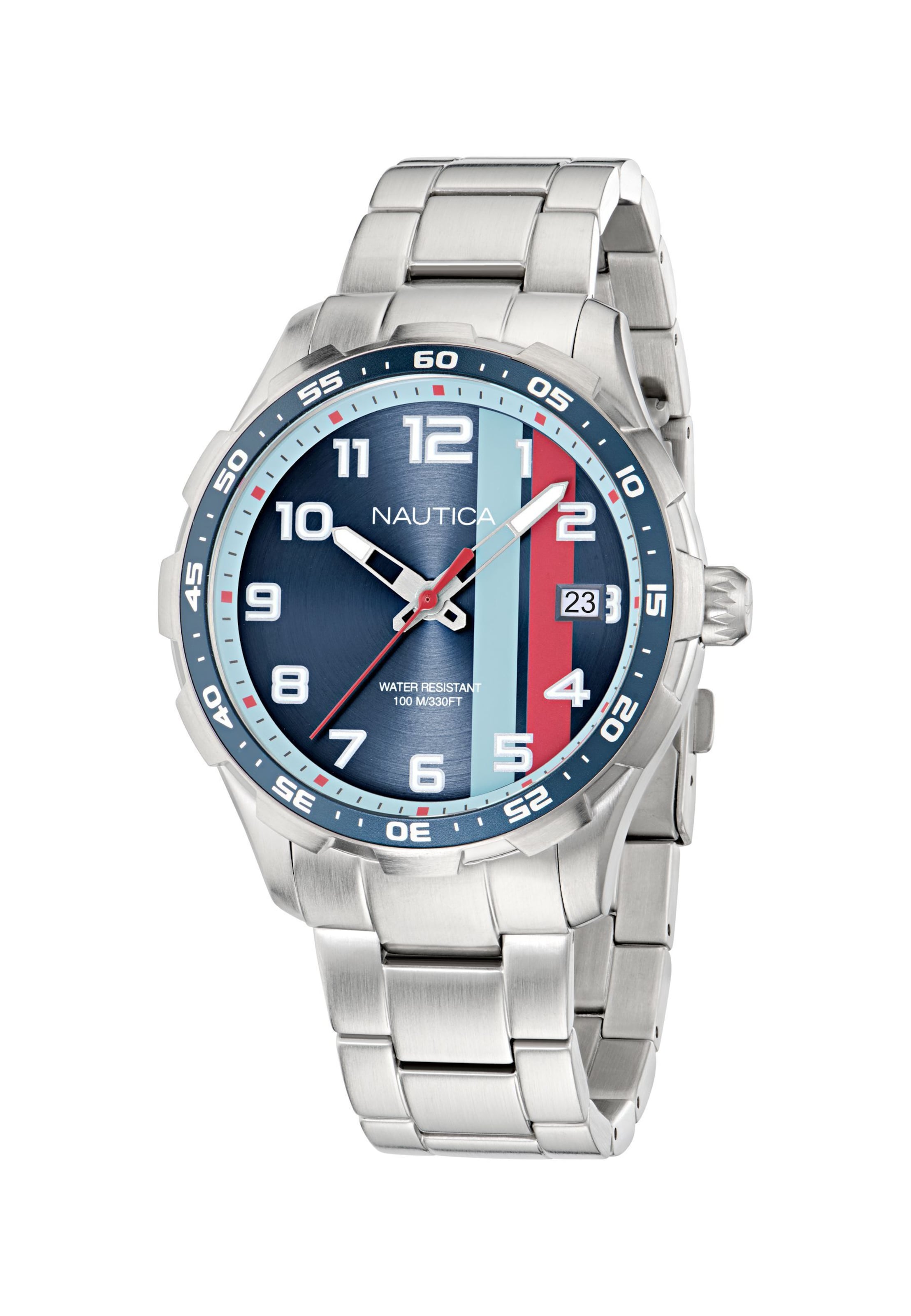 Montre à affichage analogique NAUTICA en argent : devant