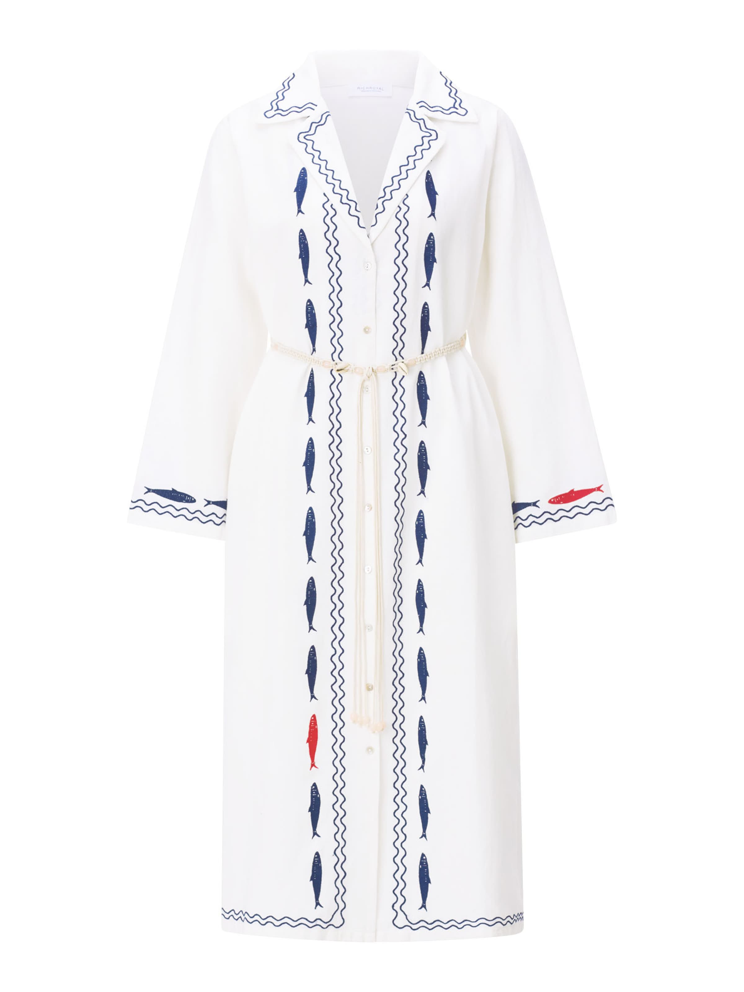 Rich & Royal Midikleid in Weiß: Vorderseite