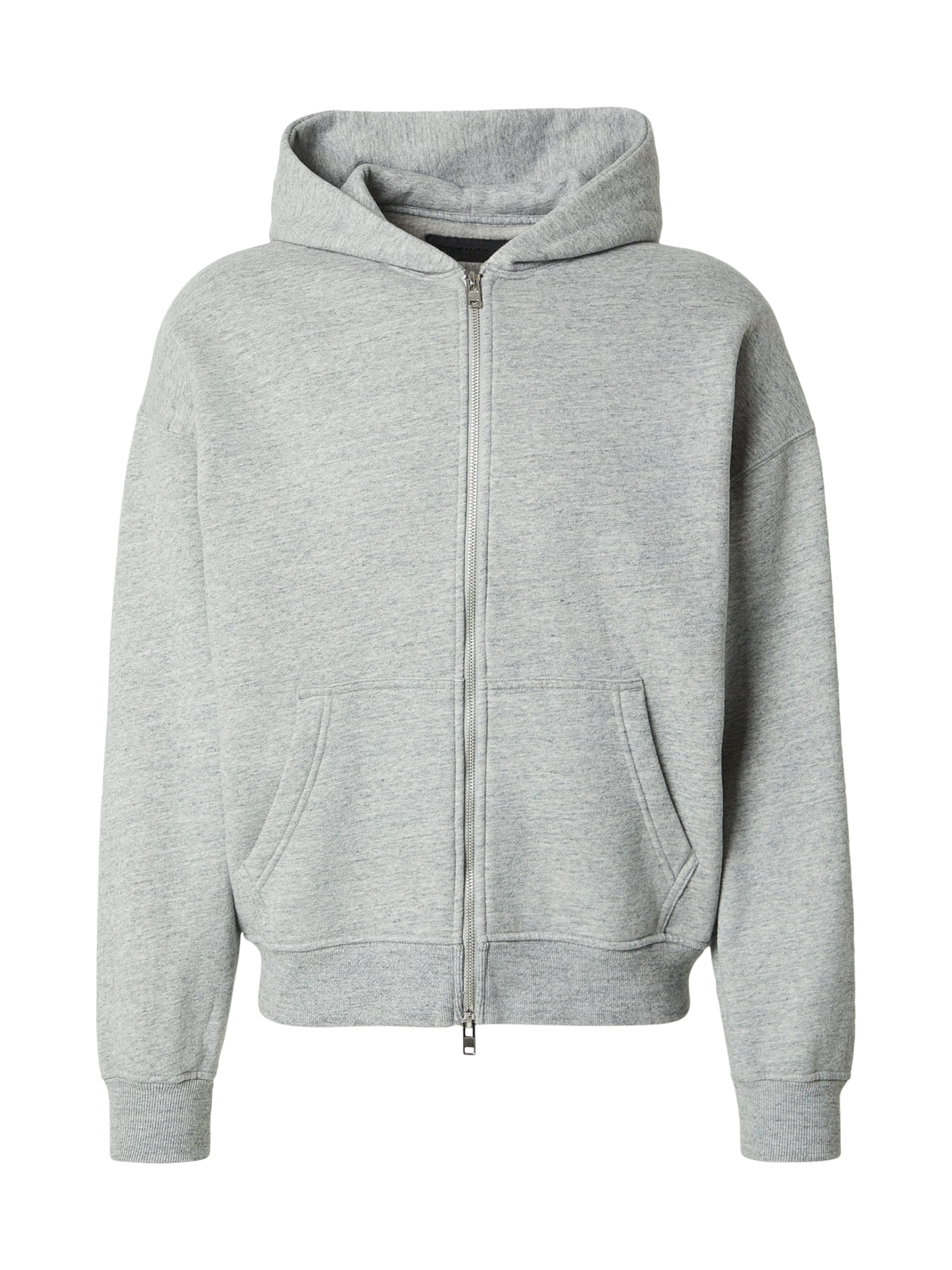 Hanorac 'ESSENTIAL' de la Abercrombie & Fitch pe gri: față