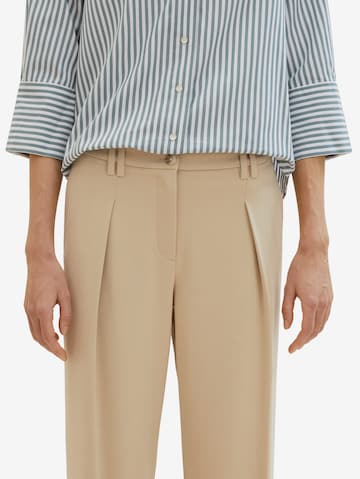 Wide Leg Pantalon à pince 'Lea' TOM TAILOR en beige