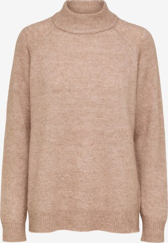 Pull-over 'LULU' Selected Femme Tall en beige : devant