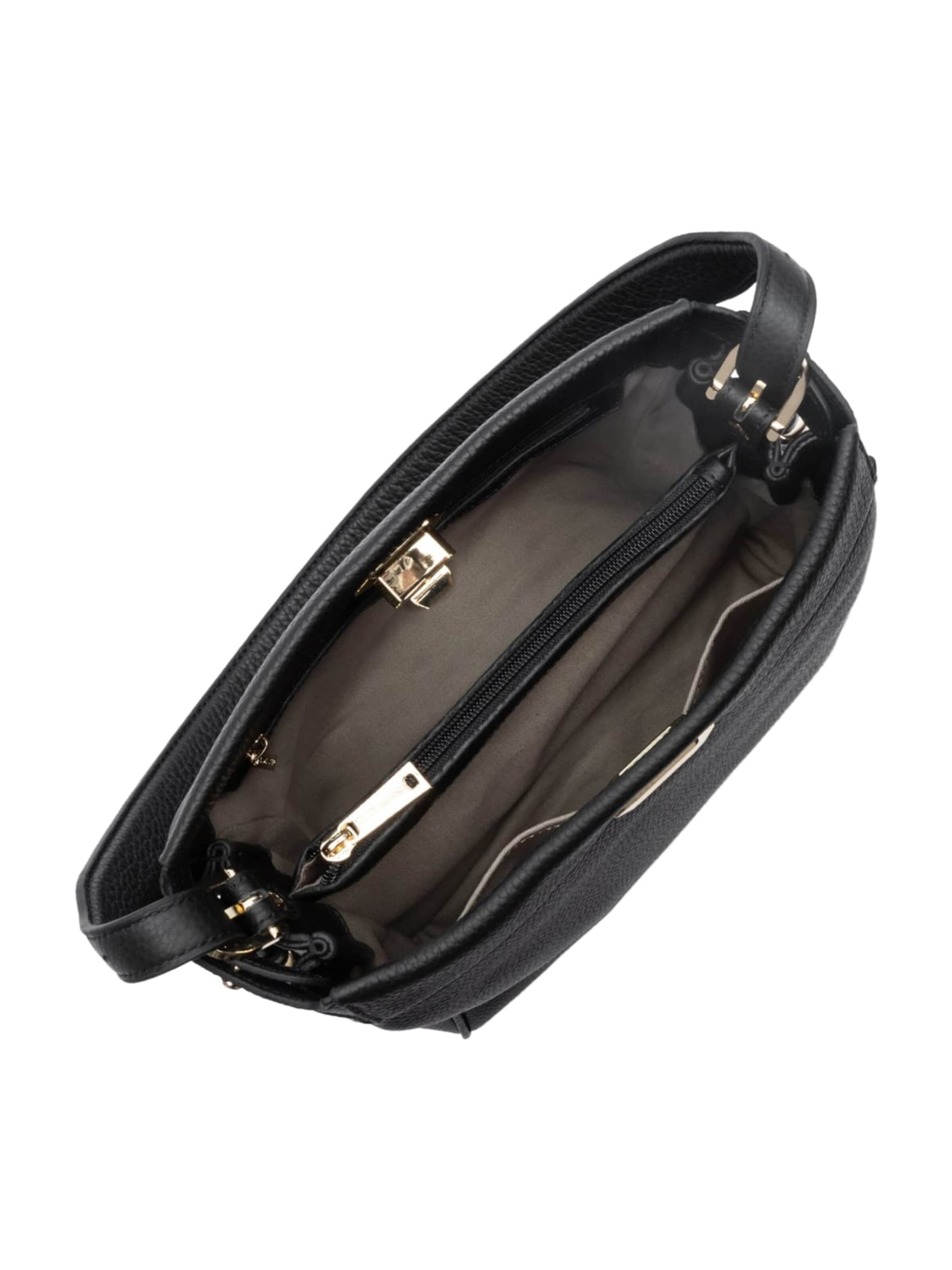 melns LANCASTER Paris Pleca soma 'Lancaster Sac hobo Avec fermoir M Lady ROMY Noir'