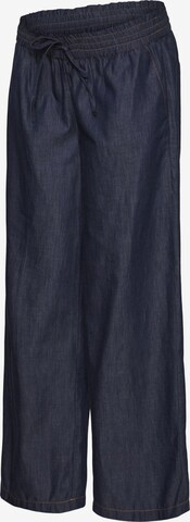 Wide Leg Pantalon 'NATALIA' MAMALICIOUS en bleu : devant