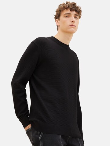 TOM TAILOR DENIM Pullover in Schwarz