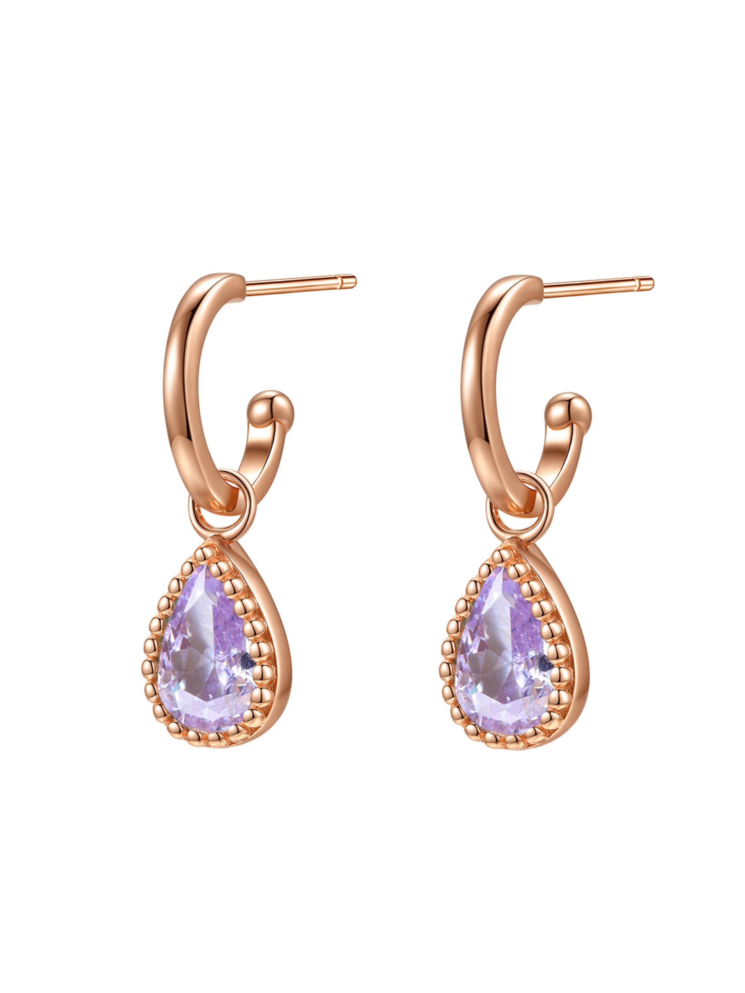 Hey Happiness Ohrringe 'June Birthstone'‌‌‌‌‌ in Gold: Vorderseite