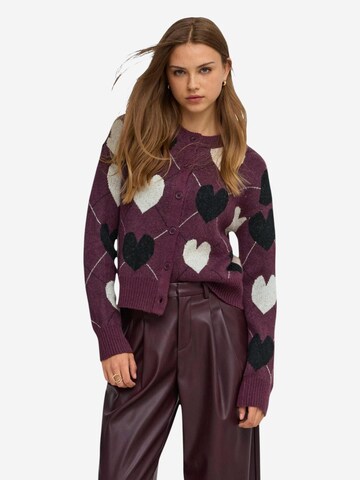 ONLY Gebreid vest 'Onlritu Ls O-Neck Jaq Cardigan Knt 15384843' in Rood