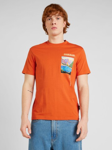 NAPAPIJRI - Camisa 'CANADA' em laranja: frente