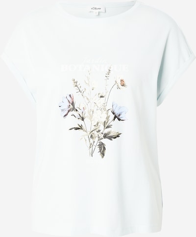 s.Oliver T-Shirt in XS in pastellblau / oliv / schwarz / weiß, Produktansicht