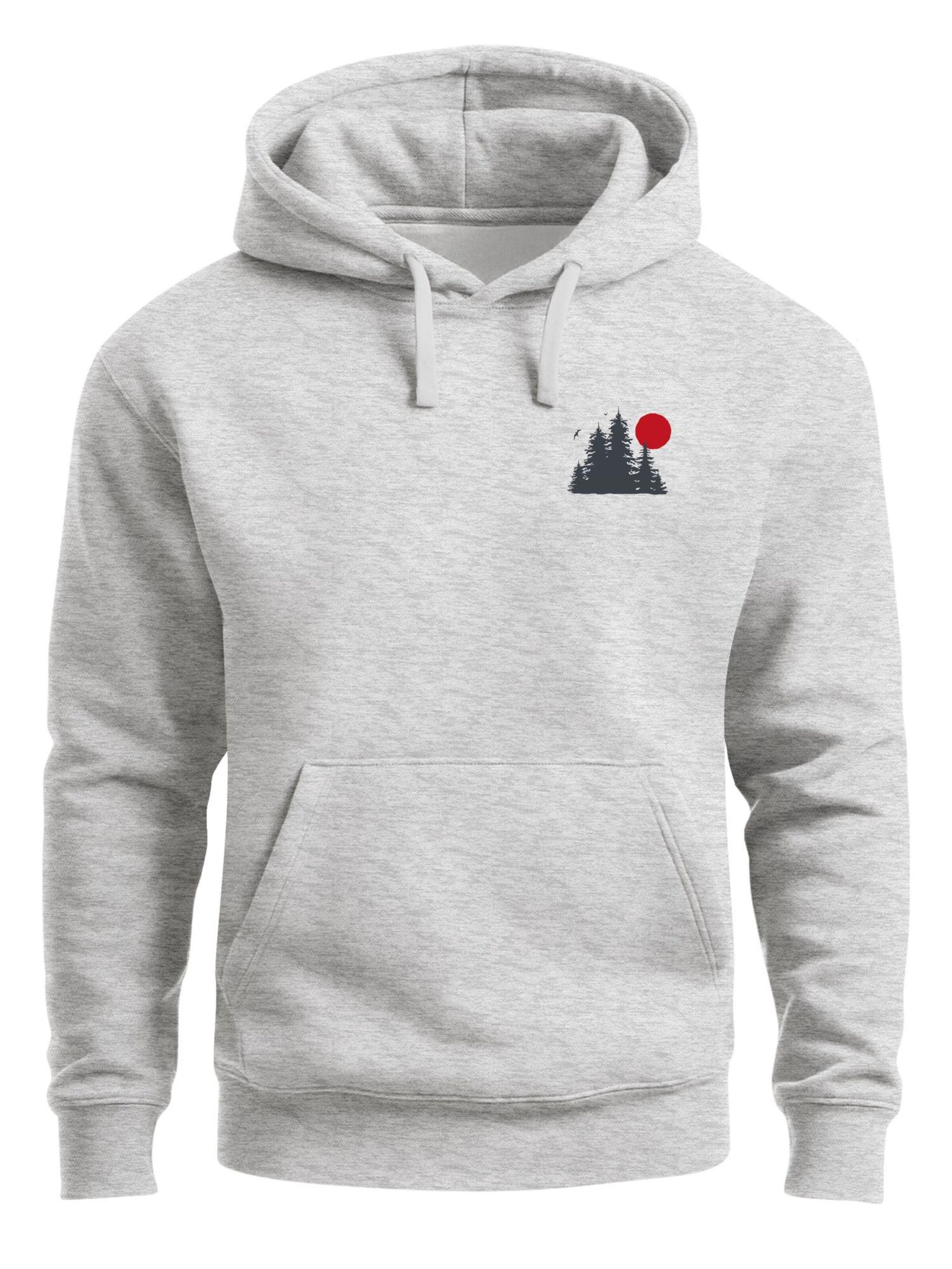 Neverless Sweatshirt 'Waldkette Badge' in Grey: front