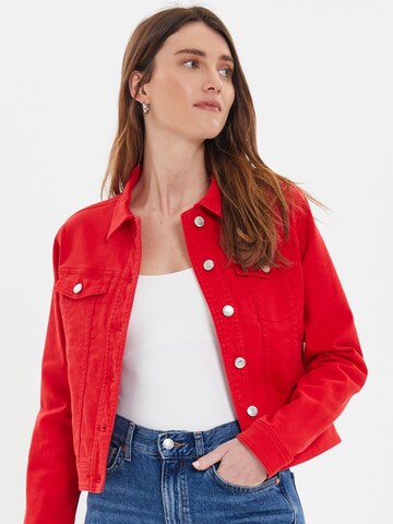 Threadbare Between-season jacket 'Rome' in Red: front