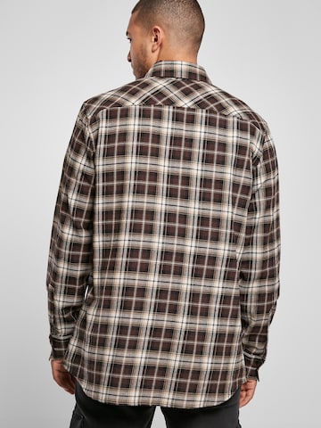 Urban Classics Regular fit Button Up Shirt 'Roots' in Brown
