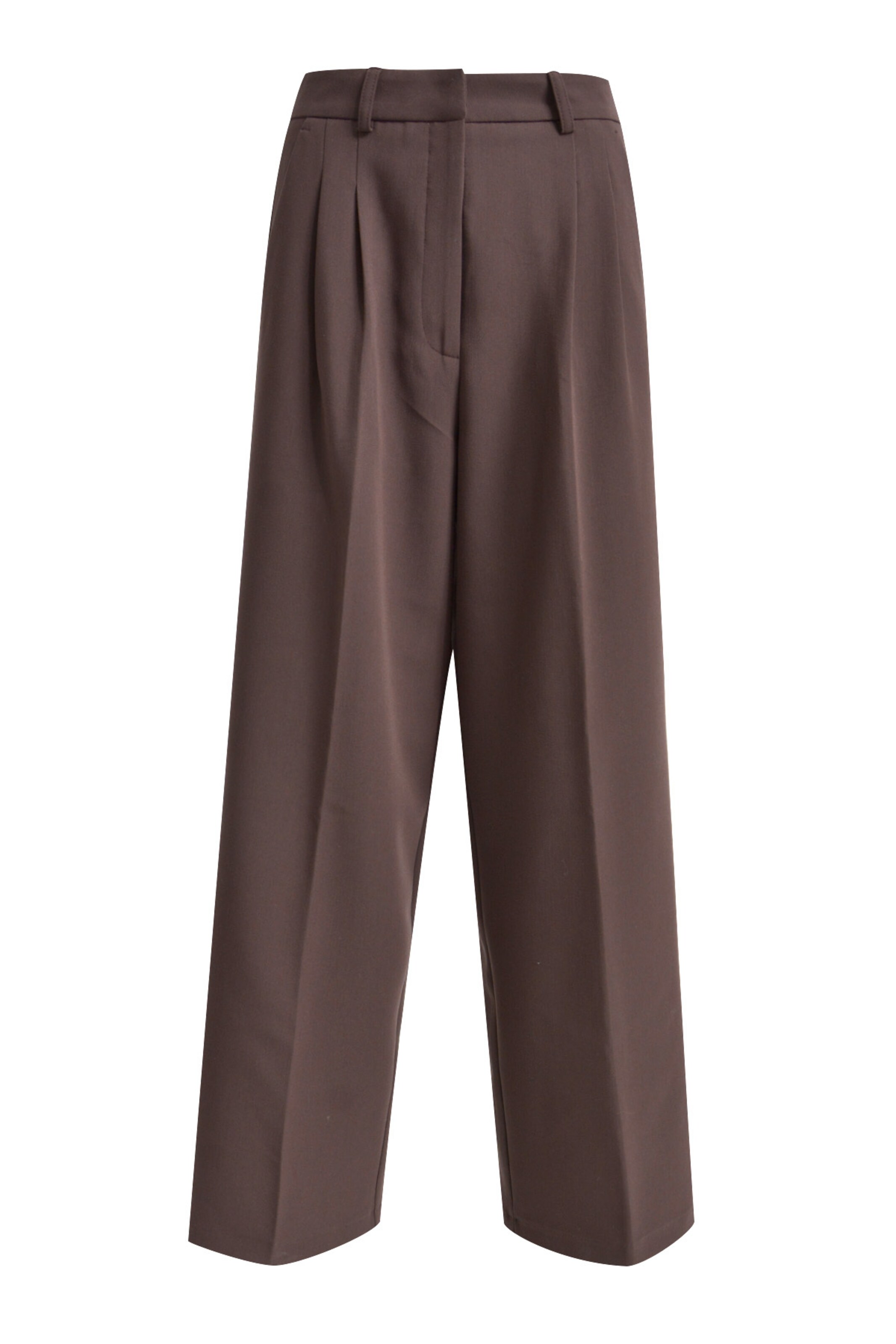 Smith&Soul Loose fit Pleat-Front Pants in Brown: front