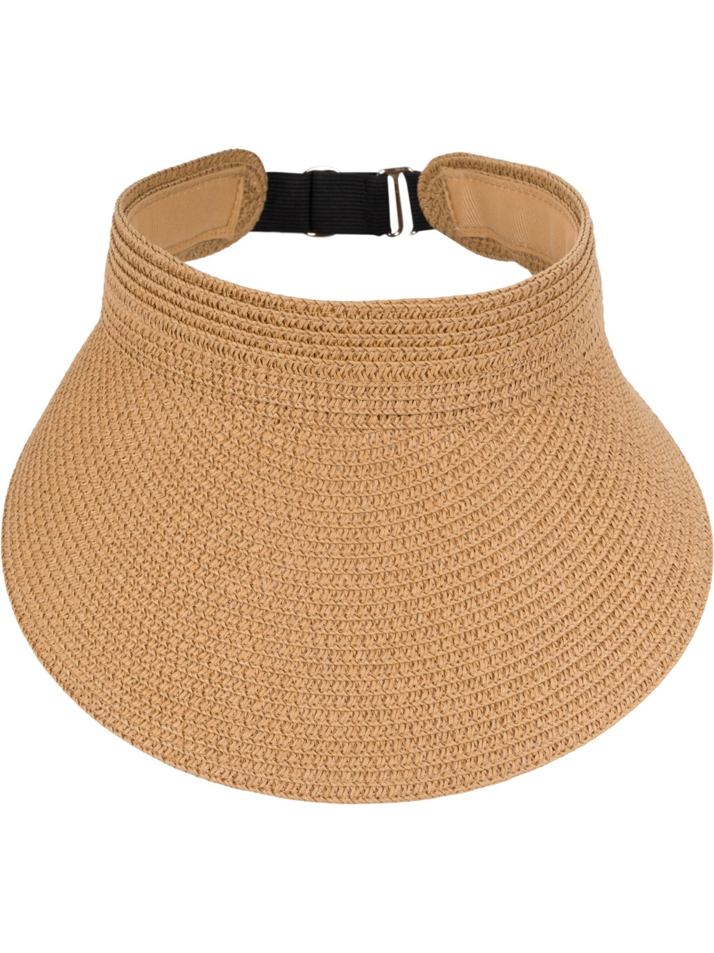 styleBREAKER Cap 'Papierstroh Visor Cap Einfarbig' in Brown