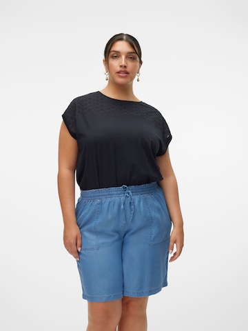 Vero Moda Curve T-Shirt 'VMCKAYA' in Schwarz: Vorderseite