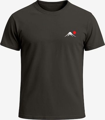 Neverless Shirt 'Mount Fuji' in Grey: front