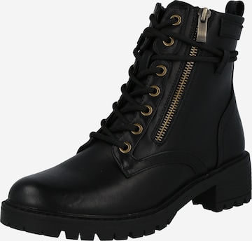 H.I.S Lace-Up Ankle Boots in Black: front