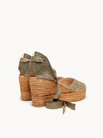 Alhamas Sandal 'Alpargata Cuña 8 cm' in Green