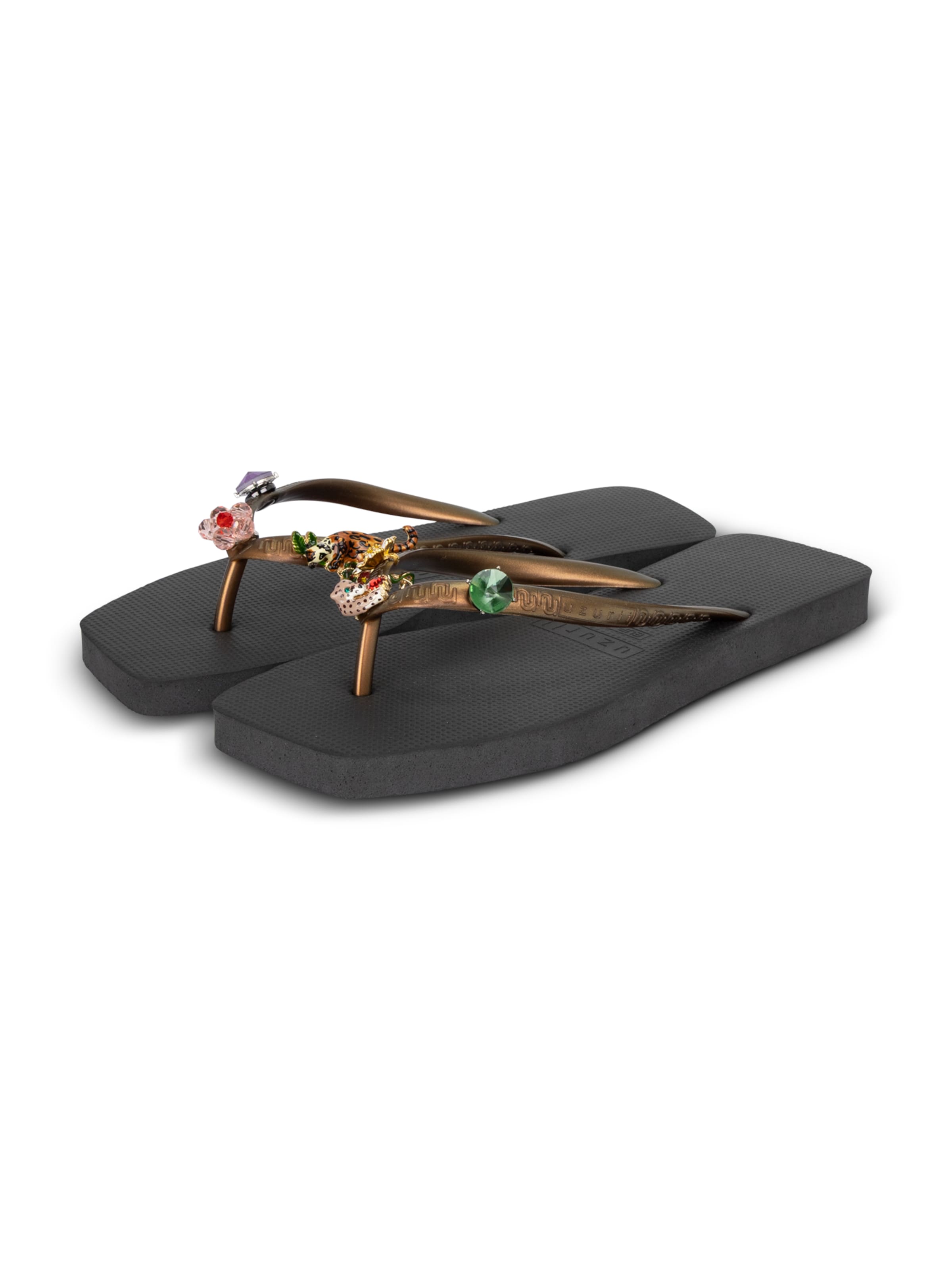 Uzurii Luxury Footwear T-Bar Sandals 'Flore Square Grande' in 35,5 in Black, Item view