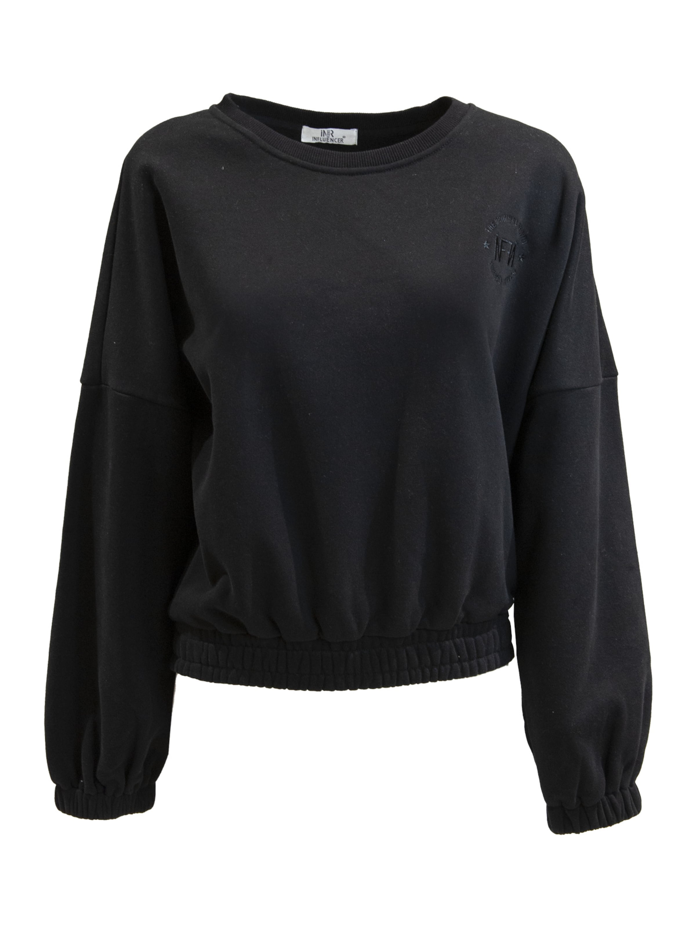 Influencer Sweatshirt in Schwarz: Vorderseite