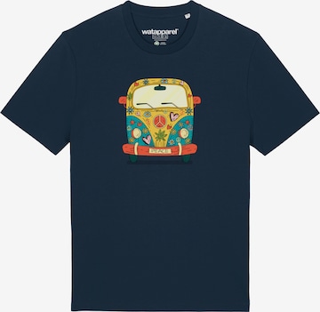 Watapparel Shirt ' Hippies Bus ' in Blauw: voorkant