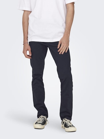 Only & Sons Regularen Chino hlače 'Mark' | modra barva: sprednja stran
