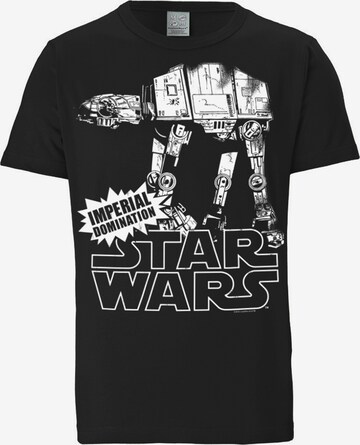 LOGOSHIRT Shirt 'Star Wars - AT-AT' in Black: front