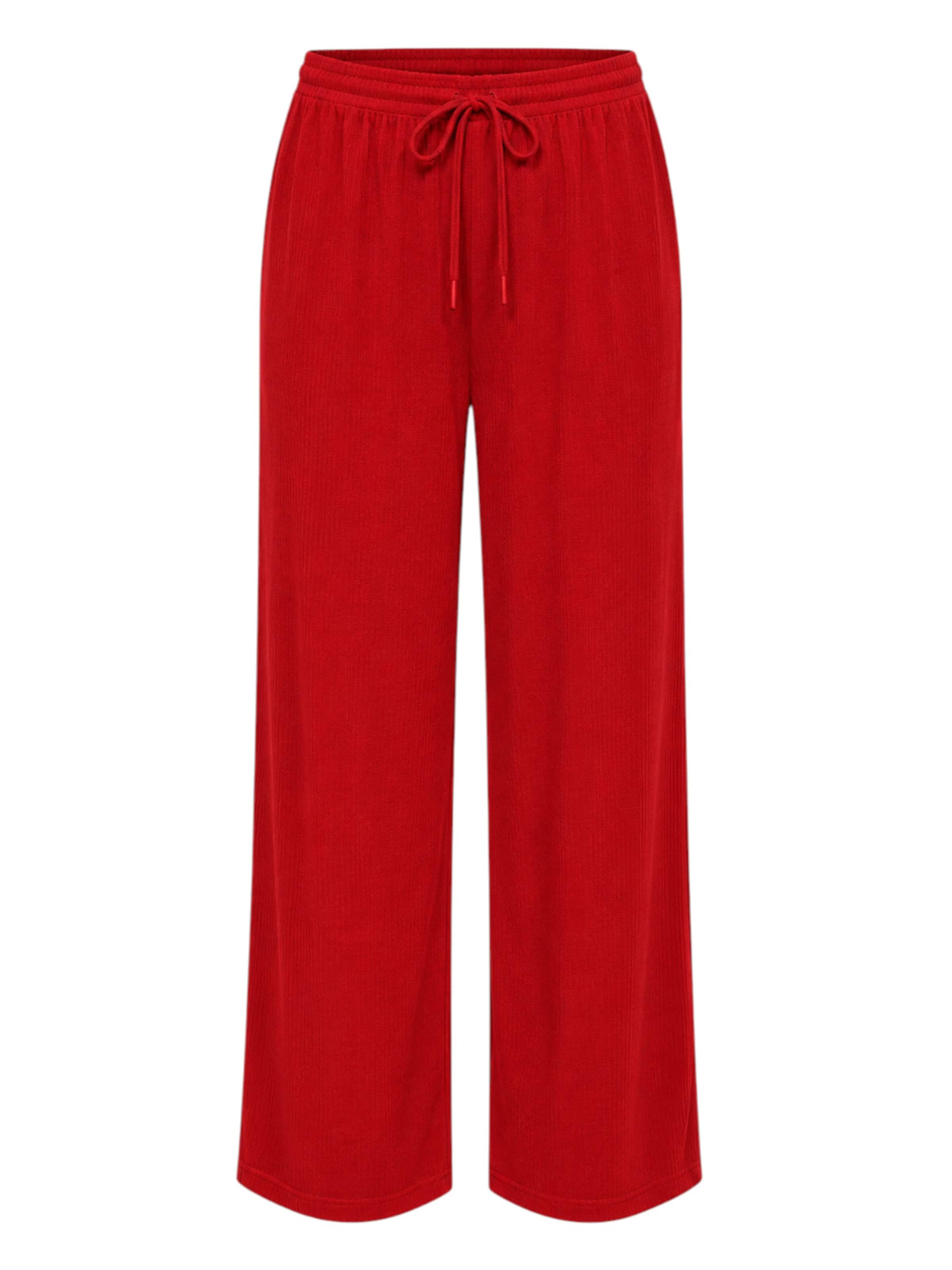 fashionshowcase Broek 'FLORYN – Palazzohose Crinkle' in Rood: voorkant
