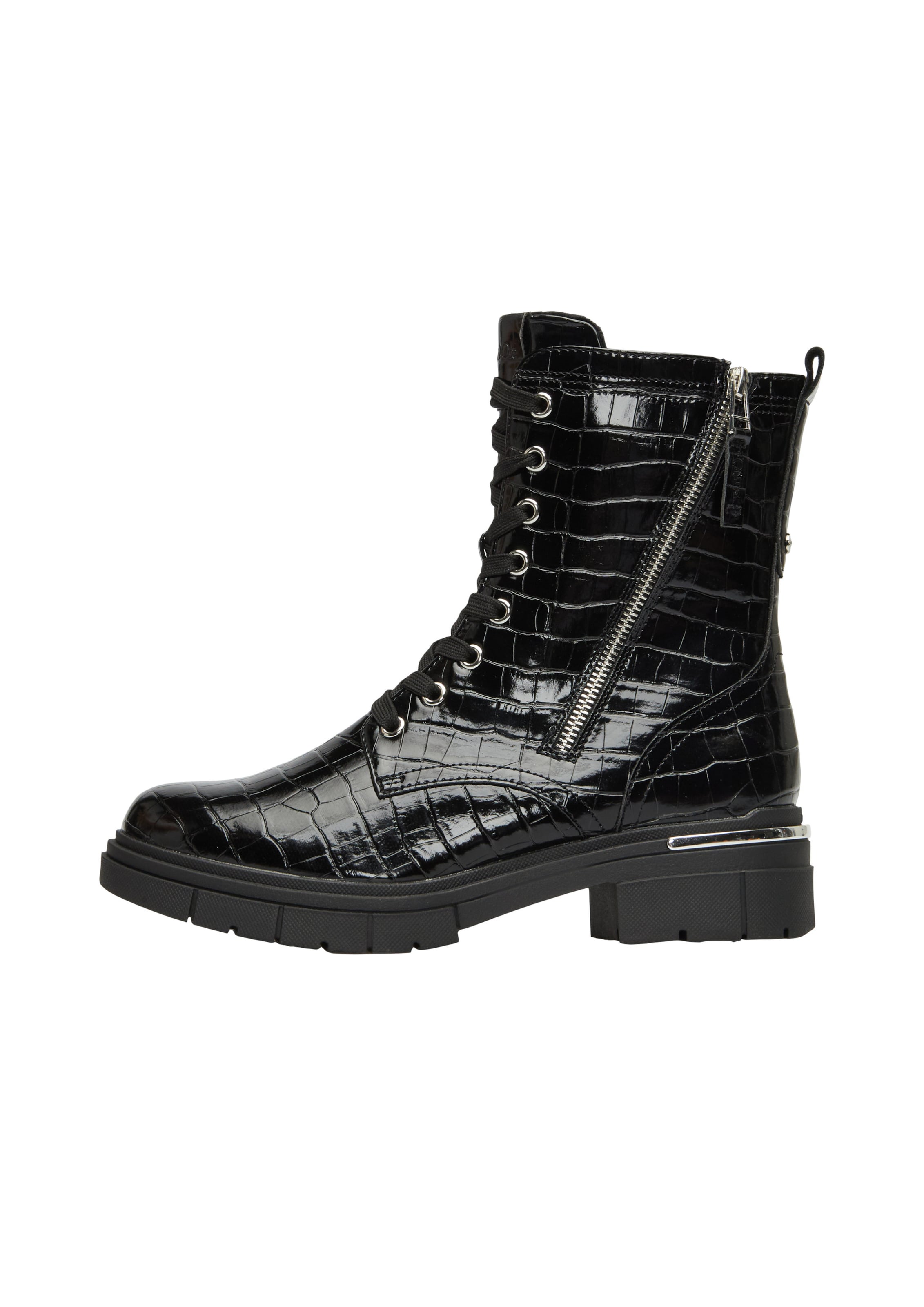s.Oliver Schnürstiefel in Schwarz: Vorderseite