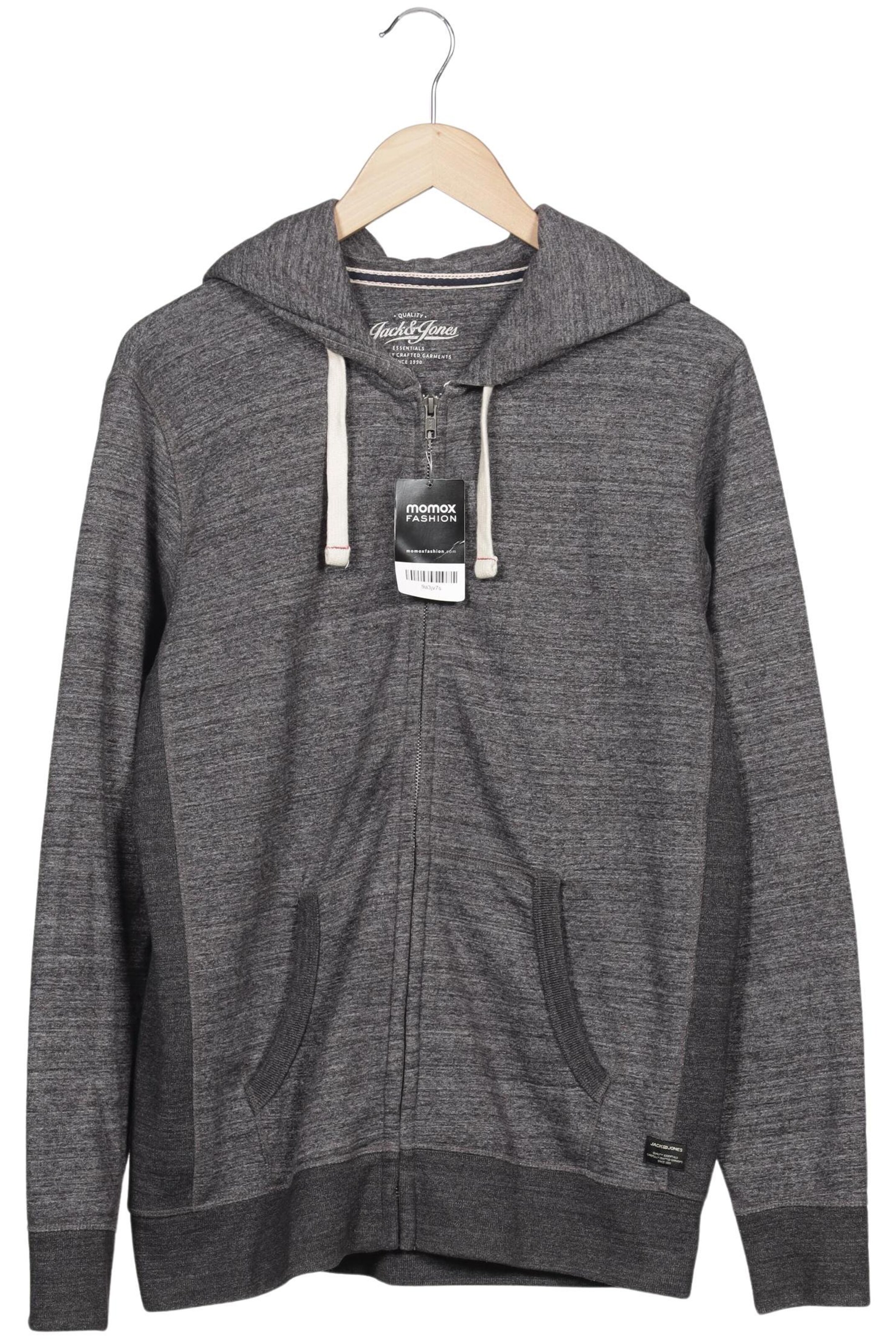 JACK & JONES Sweatshirt & Zip-Up Hoodie in L in Grey: front