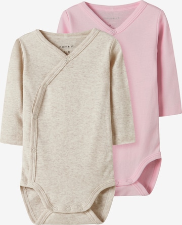 Barboteuse / body NAME IT en beige : devant