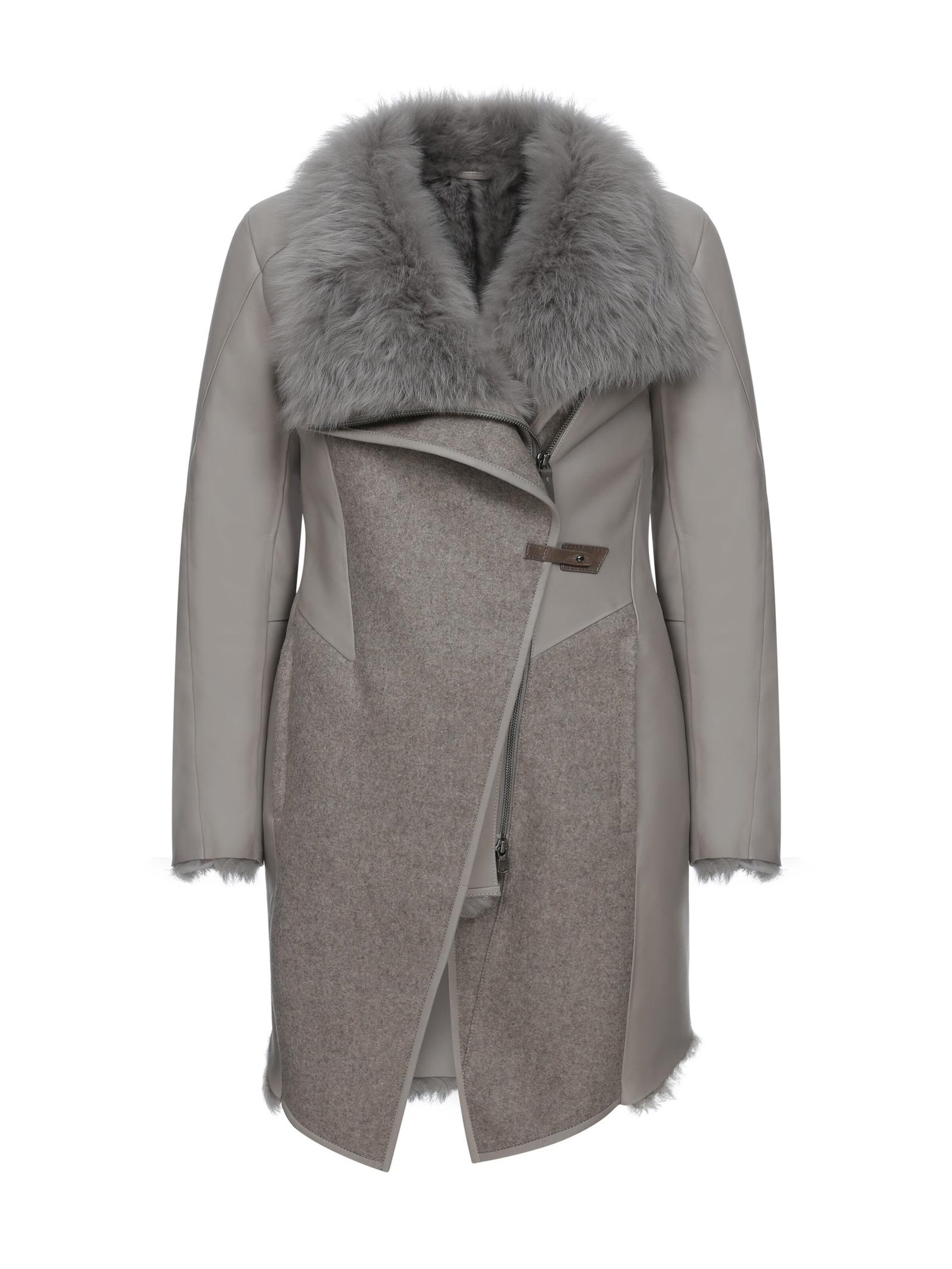 VESPUCCI BY VSP Winter Coat 'Dione' in Grey: front