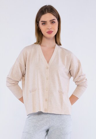 Basics and More Strickjacke 'Natalya' in Beige: predná strana