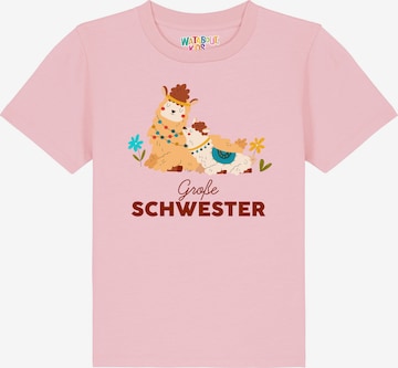 T-Shirt 'Lama Große Schwester' watabout.kids en rose : devant
