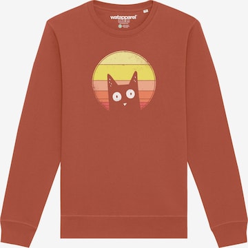 Watapparel Sweatshirt ' Sunset Cat ' in Braun: Vorderseite