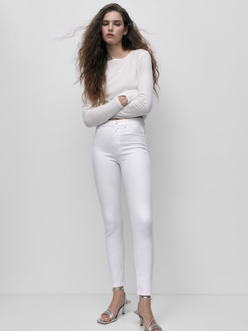 Pull&Bear Skinny Jeans in Wit: voorkant