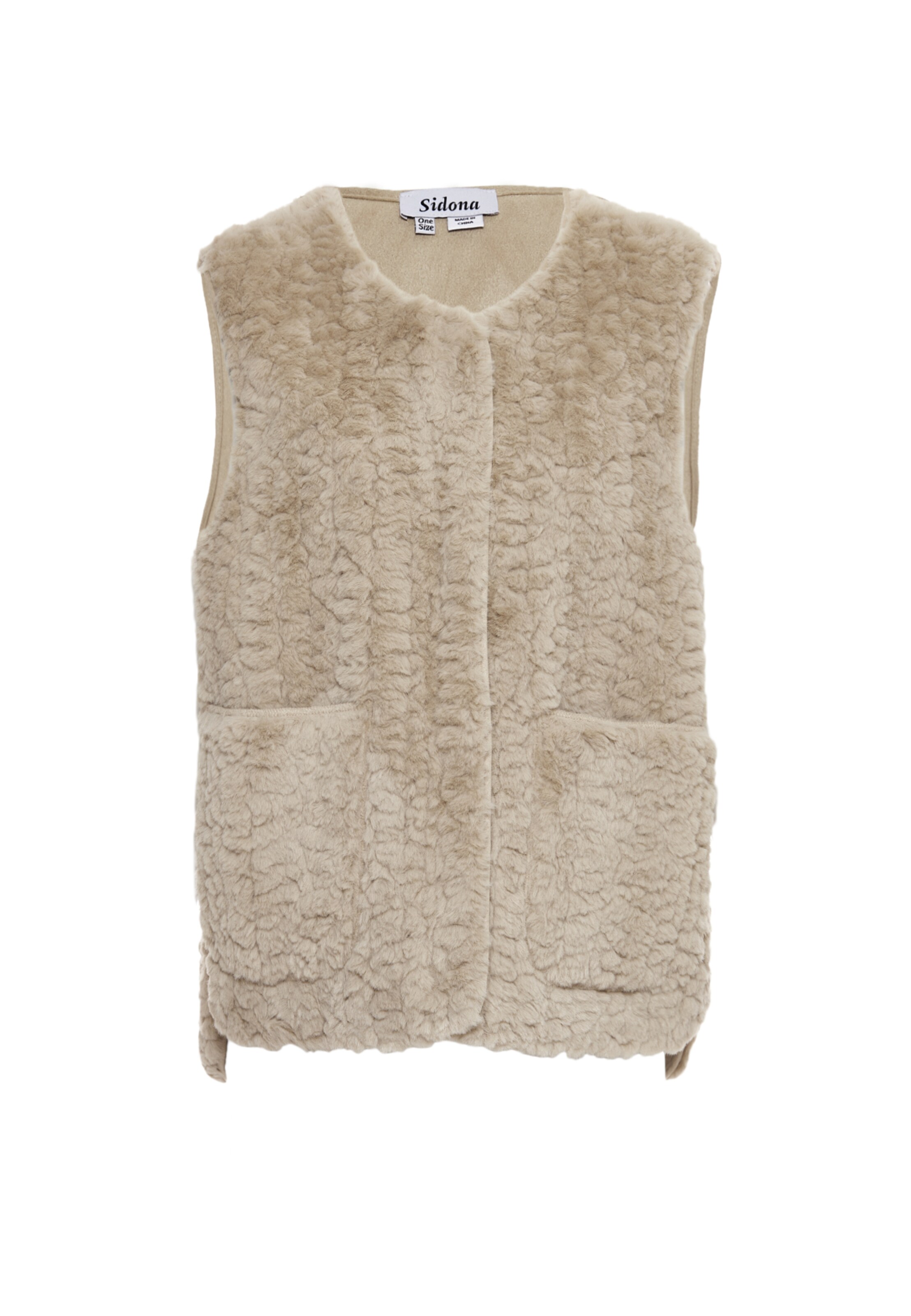 Vestă de la Sidona pe bej: față