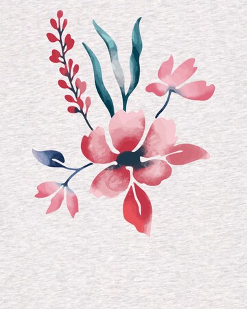 Watapparel Shirt ' Blume in Wasserfarbe' in Wit