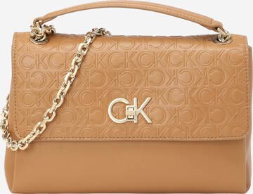 Calvin Klein Schoudertas in Beige: voorkant