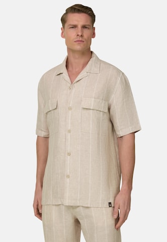 Boggi Milano Regular fit Button Up Shirt in Brown: front