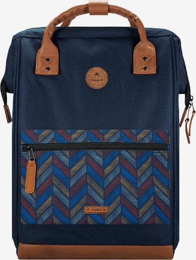 Cabaia Backpack in mottled blue / Cognac, Item view