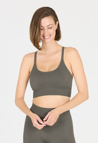 Athlecia Bustier Sport bh 'Foan V2' in Groen: voorkant