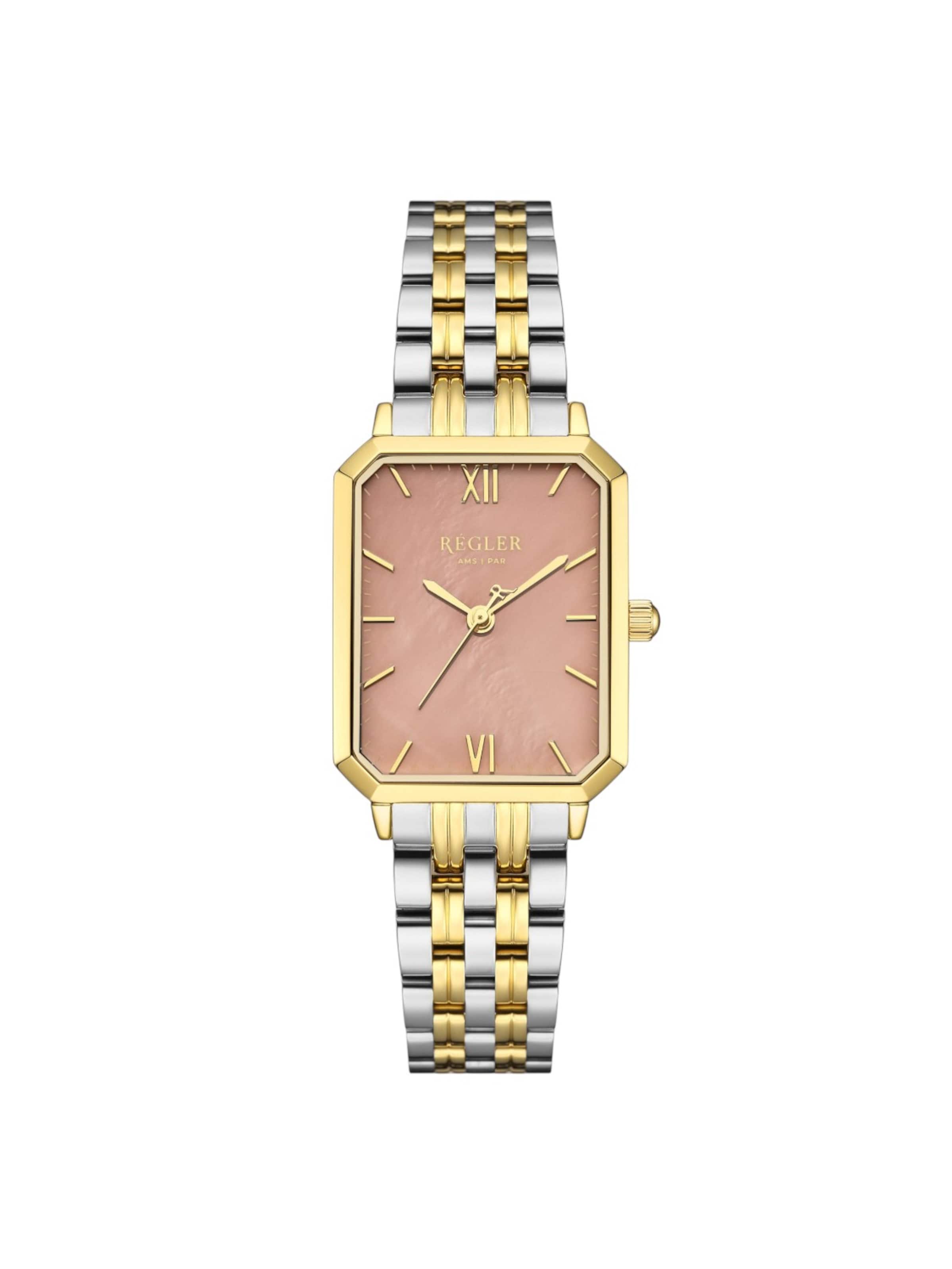 Montre à affichage analogique 'Régler Élégance Special Edition Bicolor Steel Silver/Gold - Mocha Brown' Régler en marron : devant