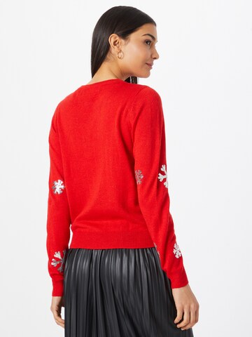 VERO MODA Trui 'Snowflake' in Rood