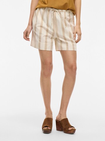 VILA Regular Broek in Beige: voorkant
