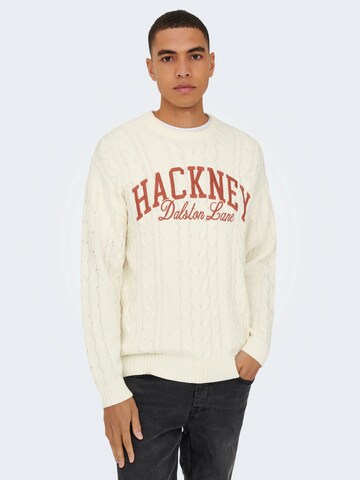 Pull-over 'ONSMack' Only & Sons en blanc : devant