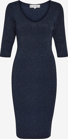 DESIRES Úpletové šaty 'Leila' – modrá: přední strana