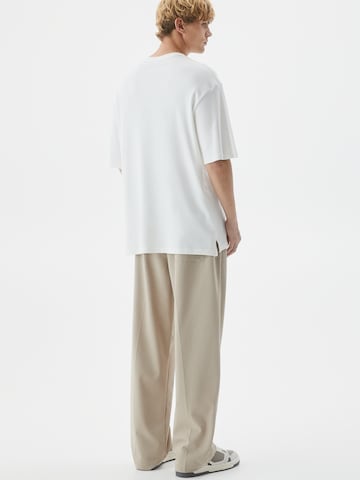 Loosefit Pantalon à pince Pull&Bear en beige