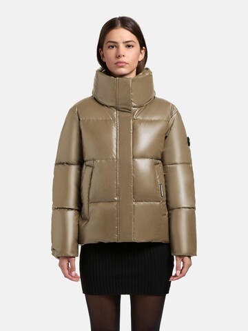 khujo Winterjacke 'Rinja2 Shiny' in Braun: Vorderseite
